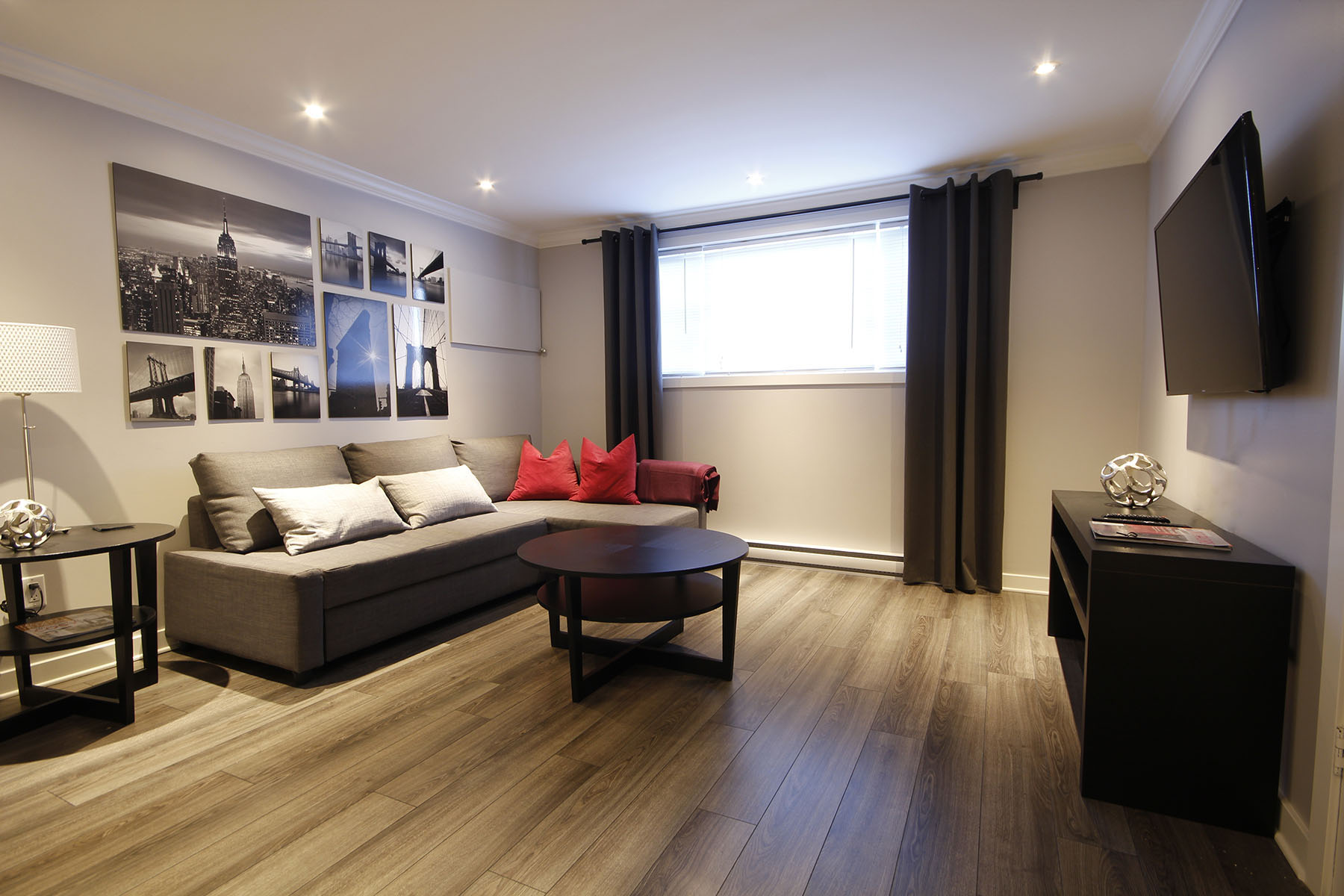 basement renovated by Finition Decoram, complete basement remodeling and finishing in montreal and west-island